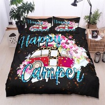 차박 세차용 접이식발판 카라반발판 캠핑 자동차 이불 커버 여행 테마 침구 세트 만화 동물 청소년을 위한 전체 킹 성인 선물, [08] 264x228cm 3pcs, [14] 14