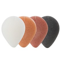 아임곤약 세안용 곤약스펀지 4종 세트, 화이트, 황토, 송이, 참숯, 3세트