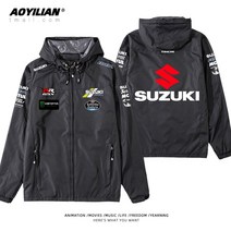 SUZUKI 스즈키 기모 레이싱 오토바이 바이크 바람막이 후드 자켓 점퍼