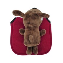 아이언 통 커버 골프 퍼터 하프 말렛스퀘어 소프트 니트 패브릭 클럽 프로텍터 강아지, 갈색 사각형