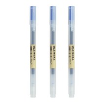 Kawaii MUJIs 젤 펜 검정/빨강/파랑 0.38mm 0.5mm 잉크 일본 컬러 사무실 학교 볼펜 문구 1/3 개/세트, [01] 0.38mm, [02] 3 blue