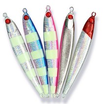 히트존 리얼멸치 메탈지그 40g 60g 80g 100g, 블루핑크 줄무늬