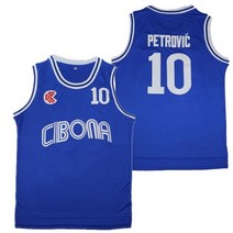농구 져지 상의 유니폼 저지 스포츠 CIBONA 10 가솔린 자수 바느질 야외 스포츠웨어 힙합 문화 영화 블루
