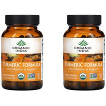 오가닉인디아 Organic India 강황 터메릭 투메릭 흑후추 블랙피페린 90캡슐 2통