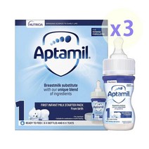 Aptamil 압타밀 영국 1단계 액상 리퀴드 아기 분유 70 ml 6병 x 3팩