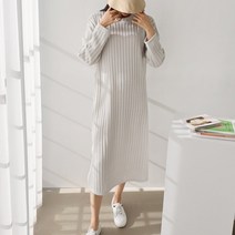 미소클로젯 빅사이즈 샤인 골지 롱 원피스