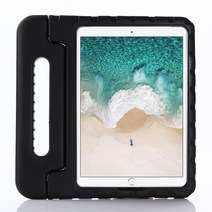 아이패드 7세대 / 아이패드 8세대 10.2인치 아이패드 에어 3 세대 10.5인치 키즈 케이스 충격 방지 에바 케이스 범퍼 커버 핸들 스탠드 컨버터블 핸들 경량 보호 커버, 검정