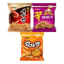 농심 대용량과자세트_매운새우깡+꿀꽈배기+감자깡, 매운새우깡+꿀꽈배기+감자깡