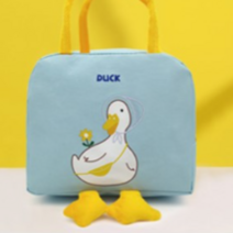 파르떼 2개 오리 러버덕 보냉백 도시락 피크닉 가방, 블루