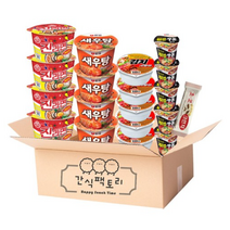 [간식팩토리] 진라면매운맛큰사발4+새우탕큰사발4+김치사발면5+튀김우동소컵5+초코크런키1 총 19입, 4세트