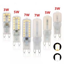 10 pcs led 전구 3w 5w 7w g9 조명 디 밍이 가능한 ac 110v220v 램프 smd2835 스포트라이트 샹들리에 조명 20w 30w 할로겐 램프 교체, 차가운 흰색, 3w 220v, 투명한