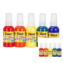 미술놀이 뿌리는 염색물감 50ML X 5색 세트 스텐실물감추천 어린이물감 색칠놀이
