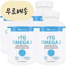 홍박스 4병 마이라이프 내추럴스 rTG 오메가3 2400 180 소프트젤 구매대행, 4개, 180정