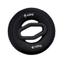 핸드 그리퍼 링 크러싱 트레이닝 피트니스 그립 볼 핸드 그립 강화제, 실리콘, 검정 40~50kg