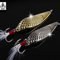 루어 닭털 스픈 스푼 삼치 송어 고등어 농어 우럭 광어 베스 쏘가리 꺽지 루어낚시, 20g, 골드