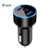 차량용 휴대용 범용 차량 충전 디지털 디스플레이 3.1 빠른 자동차 충전기 듀얼 USB, [01] black