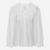 써스데이아일랜드(정상) 빅 카라 레이스 블록 블라우스 (T228MBL233W)