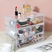 파우더룸 화장품 수납정리 투명 아크릴 서랍 시리즈 #No 5893EA, 2X1칸, 본상품선택