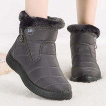 Women Boots Snow Flat Ladies Shoes Waterproof Zipper For Comfortable Fur Mujer Winter, 05 39, 06 grey boots_05 39