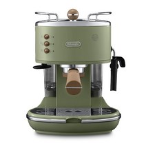 커피 머신 Delonghidelong ECO310 반자동 레트로 이탈리아 펌프 압력 가정용 우유 거품기, 반자동 커피 머신 ECO310 올리브 그린