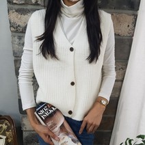 상상그이상 여성용 와플 니트조끼 부드러운 찰떡 폴라 따뜻한 코디세트 가벼운 오픈형 구김없는 촉감좋은 베스트 포인트코디 사이즈좋은 베스트 가성비 좋은 레이어드 조끼