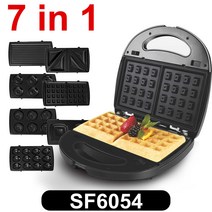 델리만쥬기계 7 In 1 전기 와플 조리기 샌드위치 케이크 도넛 호두 파니니 플레이트 주방 가전 토스터 아침 식사 기계 호두과자 와플, 01 Waffle Maker 7In 1, EU, 01 Waffle Maker 7In 1_01 EU