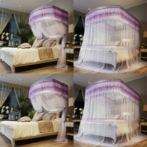 캐노피 침대 모기장 200X220CM 퍼플 모기장설치 패밀리침대모기장