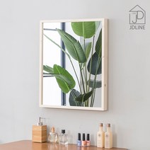 제이디라인 원목 벽걸이 화장대 거울 대형, 편백나무