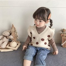 도트프릴 아동 니트조끼