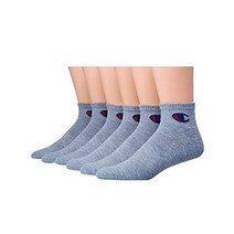 챔피언 여성양말 더블드라이양말 크루 앵클 노쇼 6팩, Ankle, Grey
