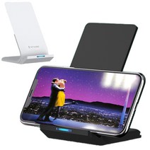 거치대형 무선충전기 초고속 무선충전기, 블랙+케이블