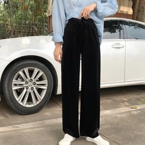 다크벨벳 일자핏 팬츠 바지 봄 가을 블링 벨벳 와이드 밴딩