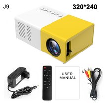 빔 프로젝터 미니 가정용 휴대용 홈 시어터 캠핑 salange j9pro led 미디어 플레이어 오디오 proyectors 480x360 픽셀 지원 1080p hdmi usb, j9 옐로우, 나는 플러그