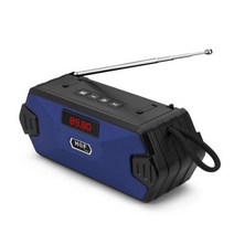휴대용 무선 블루투스 스피커 FM 라디오 컬럼 베이스 미니 서브 우퍼 지원 TF 카드 AUX USB 수신기/라디오, Blue