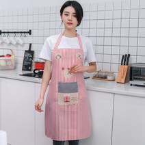 앞치마 가정용 주방 방수 방유 남녀 작업복 커스텀 러블리 일계 한국판 패션 허리받이 커버, 기본-레드방수되지 않음