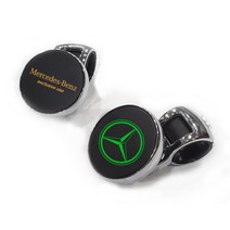 블랙 엠블럼 파워핸들 메르세데스 벤츠 (전기차 GLC 호환불가), 그린, BENZ LOGO STYLE B