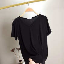 여성 브이넥 모달 기본반팔티 여름티셔츠 빅사이즈 쿨티 11color