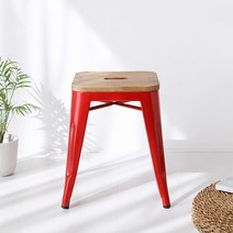 마켓비 400 원목상판 빈티지스툴 1025EW, 레드