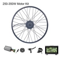 전기자전거 부품 이바이크 개조 모터 변환 전기 자전거 변환 키트 브러시리스 허브 모터 자전거 휠 키트, 250-350w LCD3, 28인치 29인치 700c