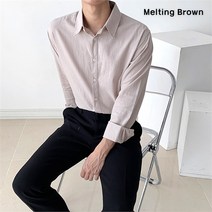 [로즈블로썸] [멜팅브라운] 남자 코튼 린넨 셔츠 남자 가을 셔츠 (9077597)