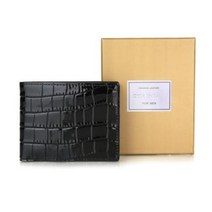 옴니아 티반 반지갑 악어 콤비 패턴 광택 소가죽 남성 지갑