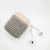 [아이엠니터 패키지] 투톤 에어팟 케이스 diy kit / 뜨개패키지 코바늘도안 에어팟워머 핸드메이드 니트, 3 살색