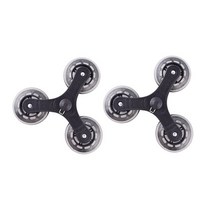 2Pcs 쇼핑 카트 캐스터 교체 부품 계단 등산 세탁 삼각형 클램프 베어링 수하물 가방 바퀴, 04 Black