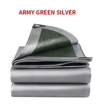 캠핑용 차박용 그늘막 스카이어닝 테라스 천막 0.32mm 야외 방수 커버 PE 정원 창고 보트 자동차 트럭 천막, 03 Army green silver_17 4x8m