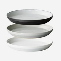 킨토 림 플레이트 - 205mm 도자기 접시 3색상, 화이트, 1개