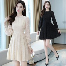 아나운서 원피스 드레스 미디 A라인 공주풍 하객룩 격식 자리 핀턱 철릭 정장