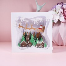 품질의 3D 크리스마스 인사말 카드 크리에이티브 팝업 손으로 만든 화려한 추수 감사절 새해, 18 Xmas Box