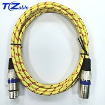 xlr audio cable 3 pin male to female xlr 마이크 코드 사운드 믹서 증폭기 subwoofer xlr jack extension cable 2m 3m, 노란색