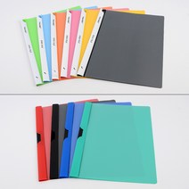 일체형 쫄대 화일 A4 투명 표지 파스텔 컬러 서류 문서 단추 폴대 교안 과제 대학생 레포트 사무용 스크랩 클리어 악보 악보집 똑딱 정리 얇은 포켓 L자 파일, 클립고정형(품)(절)