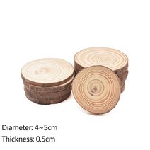 3-12cm 두꺼운 천연 소나무 원형 미완성 나무 조각 껍질 로그 디스크 DIY 공예 소박한 장식 웨딩, 02 1pcs 4-5cm